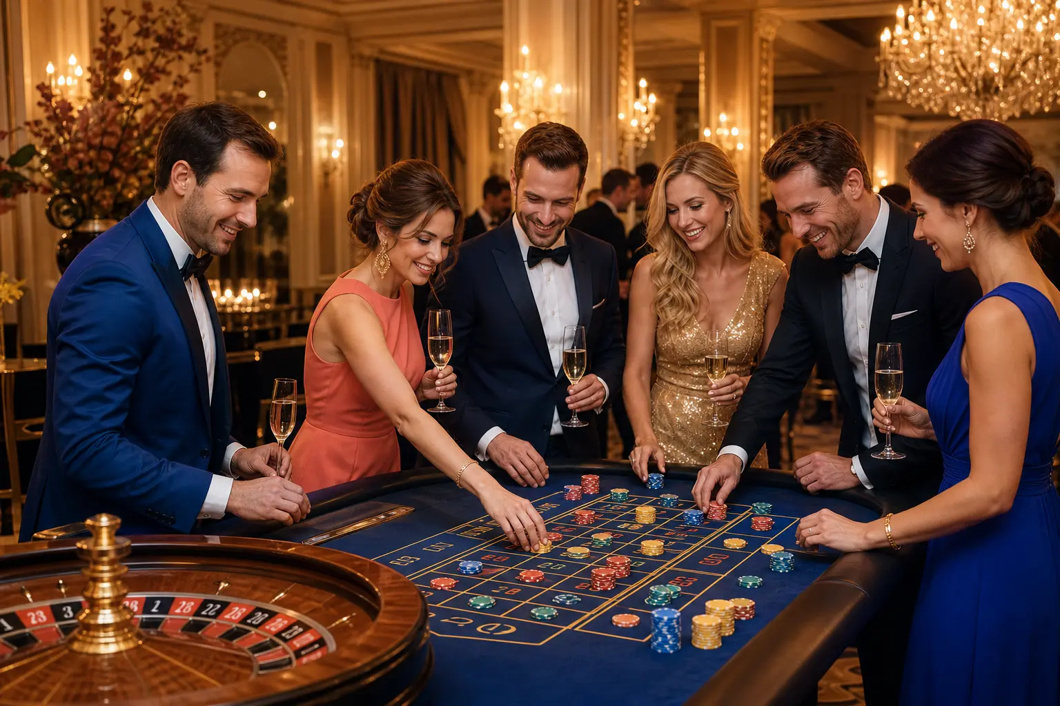Casino-Style Evening — goście przy stole
